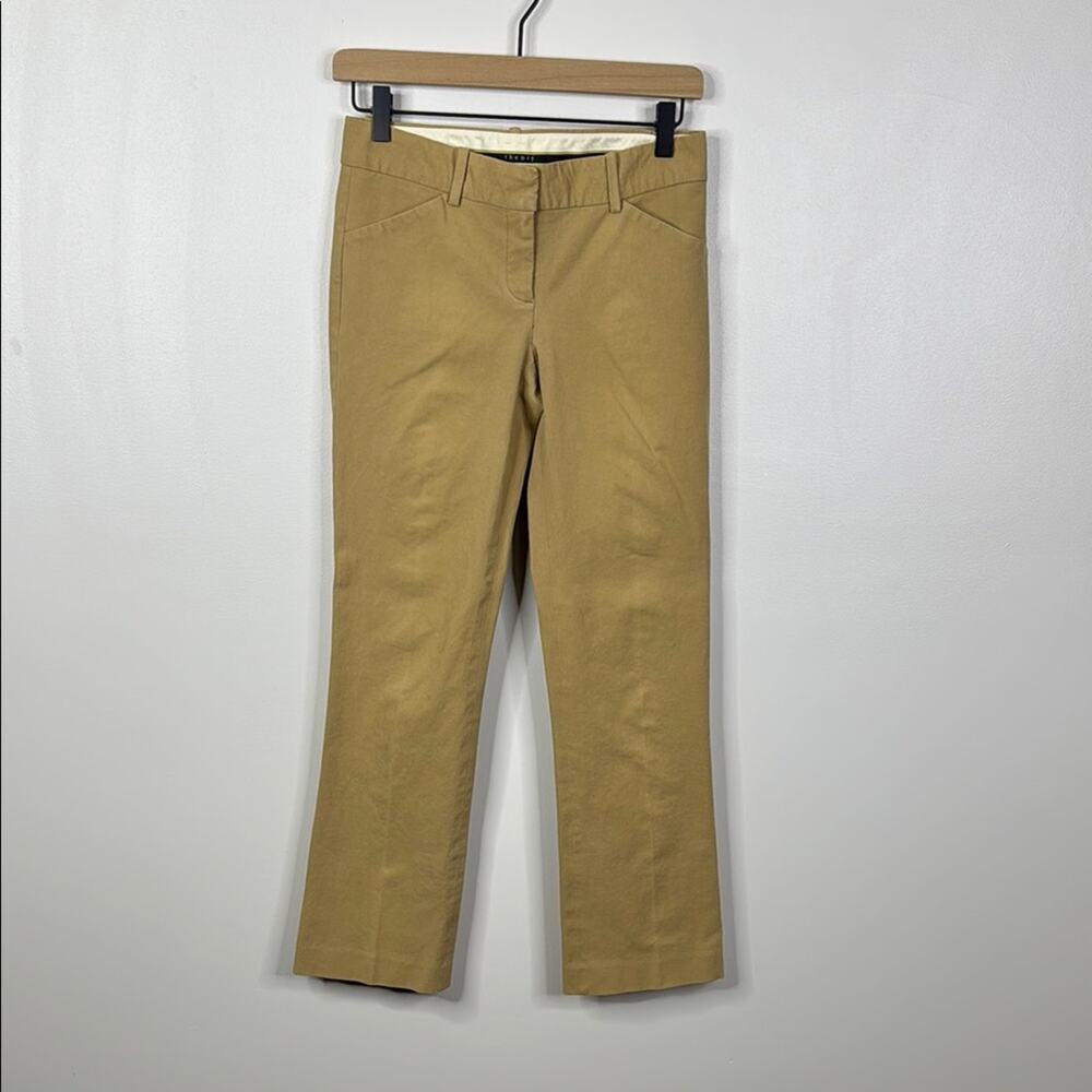 Theory Classic Khaki Tan Straight Leg Trousers Women’s Size 0 Career Pants